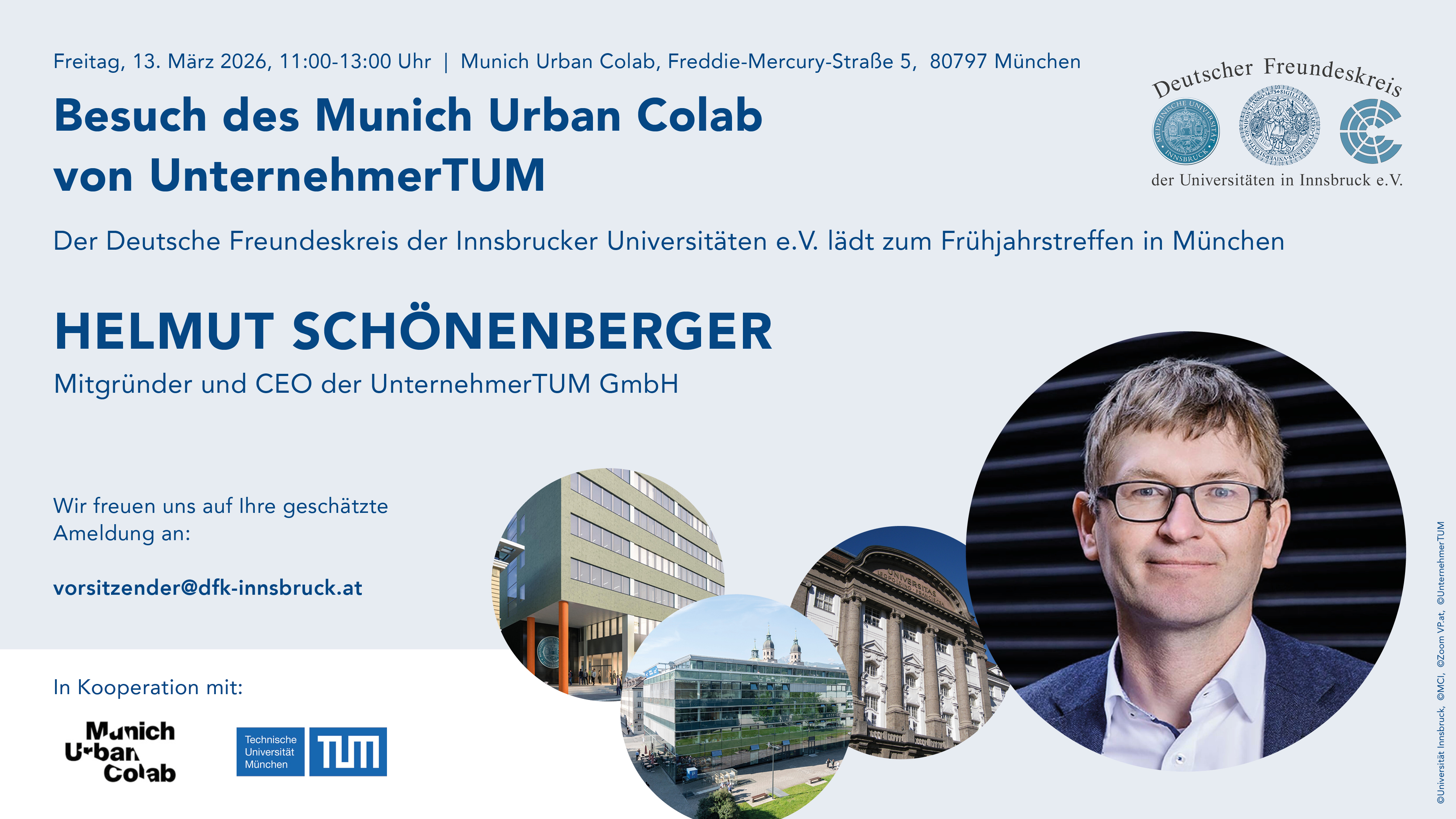 INNSBRUCK TRIFFT MÜNCHEN   |   Besuch des Munich Urban Colab von UnternehmerTUM   |  FR 13.03.2026, 11-13 Uhr, München